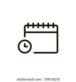 Clock flat icon. Single high quality outline symbol of time for web design or mobile app. Thin line signs of timer for design logo, visit card, etc. Outline logo of stopwatch 