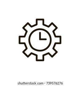 Clock flat icon. Single high quality outline symbol of time for web design or mobile app. Thin line signs of timer for design logo, visit card, etc. Outline logo of stopwatch 
