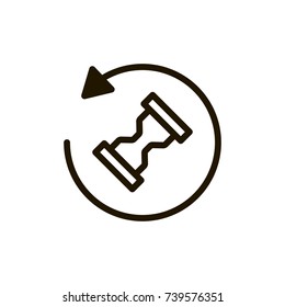 Clock flat icon. Single high quality outline symbol of time for web design or mobile app. Thin line signs of timer for design logo, visit card, etc. Outline logo of stopwatch 