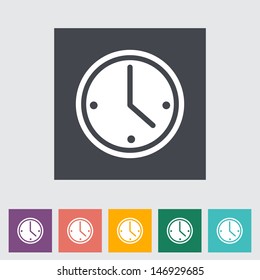 Clock flat icon. Vector illustration EPS.