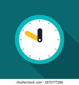 Clock Flat Icon. Vector Illustration