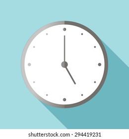 Clock flat icon. World time concept. blue background