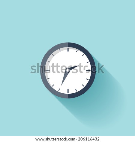 Clock flat icon. World time concept. Business background. Internet marketing. Daily infographic.