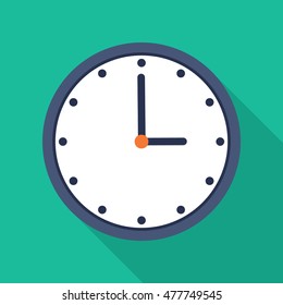 clock flat icon. You can be used clock icon for several purposes like: websites, UI, UX, print templates, promotional materials, info-graphics, web and mobile phone apps.