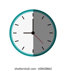 clock flat illustration shadow