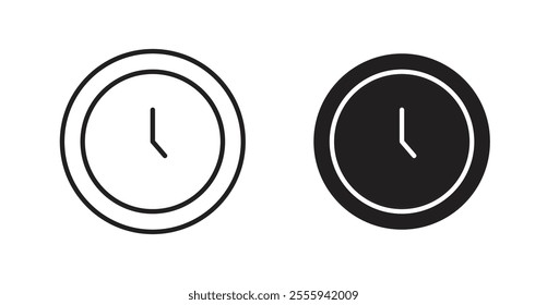 Clock flat simple vector symbols illustration.