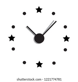 Clock flat with star dot and shadow
