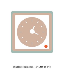 Uhrzeigerflachstil, Uhrensymbol beobachtet Vektorgrafik. Wecker-Symbol. Flaches Design. Einfaches Symbol auf weißem Hintergrund, Website-Seite und mobiles App-Design-Element