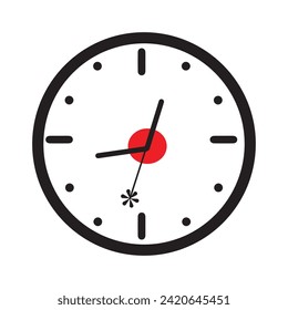 Estilo plano de reloj, el icono Reloj observa la ilustración vectorial. Icono de reloj de alarma. Diseño plano. Icono simple sobre fondo blanco, página de sitio web y elemento de diseño de aplicación móvil
