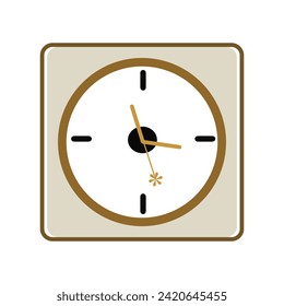 Clock flat style, Clock icon watches vector illustration. Alarm clock icon. Flat design style. Simple icon on white backround, Web site page and mobile app design element