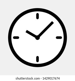 clock flat style on grey background. vector illustration 