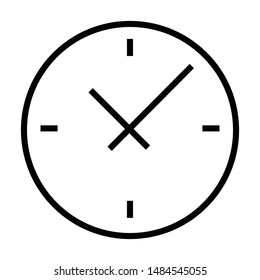 Clock flat vector line icon