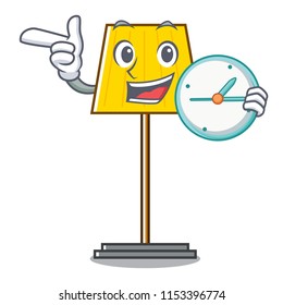 With clock floor lamp character cartoon