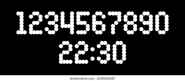 Reloj de los números de fuente de cero a nueve y tiempo en estilo digital. Ilustración vectorial para el diseño moderno.