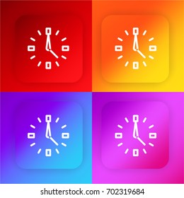 Clock four color gradient app icon set