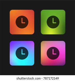 Clock four color gradient app icon design