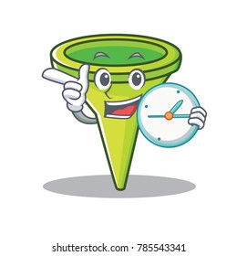 With clock funnel character cartoon style