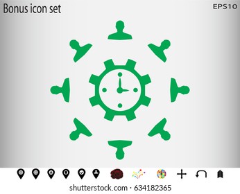 clock, gear circle of people, icon vector illustration eps10
