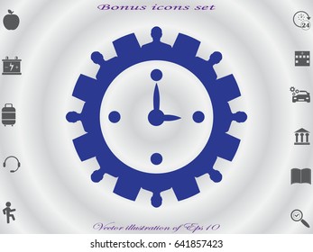 clock, gear circle of people, icon vector illustration eps10