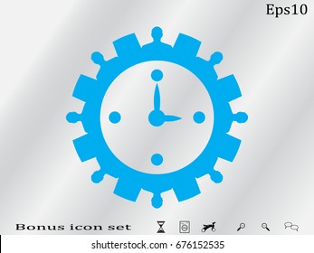 clock, gear circle of people, icon vector illustration eps10