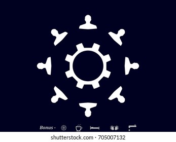 clock, gear circle of people, icon vector illustration eps10