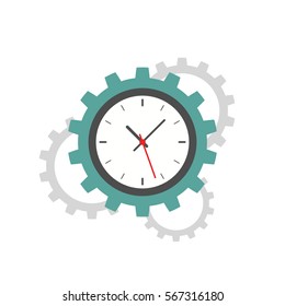 Clock gear flat icon