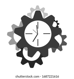 Clock gear icon. Business vector design set