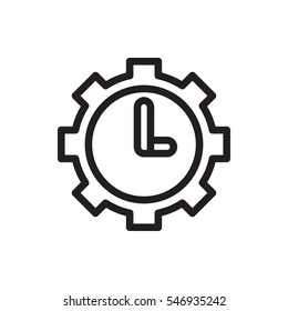 clock in gear  icon illustration isolated vector sign symbol