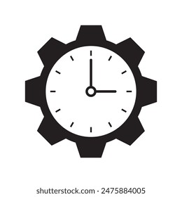 clock in gear icon, vector icon for web and app uses