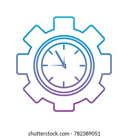 clock with gear time icon image 