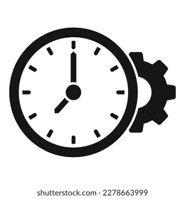 Clock gear time icon simple vector. Work control. Timer watch
