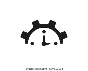 clock, gear, time, repair, icon, vector illustration eps10