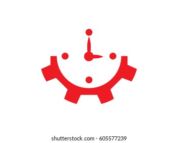clock, gear, time, repair, icon, vector illustration eps10