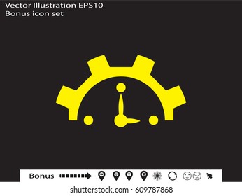 clock, gear, time, repair, icon, vector illustration eps10