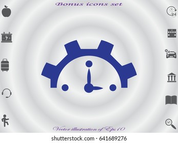 clock, gear, time, repair, icon, vector illustration eps10