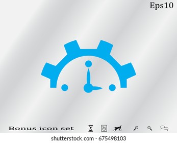 clock, gear, time, repair, icon, vector illustration eps10