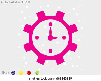 clock, gear, time, repair, icon, vector illustration eps10