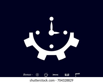 clock, gear, time, repair, icon, vector illustration eps10