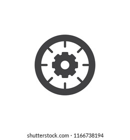 Clock gear vector icon. filled flat sign for mobile concept and web design. Time Management simple solid icon. Symbol, logo illustration. Pixel perfect vector graphics