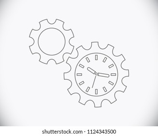 clock gears concept outline icon