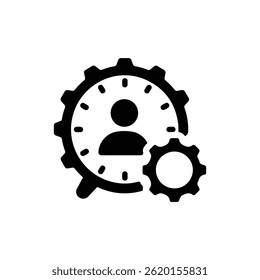 Clock with Gears and Human Inside Symbolizing Time and Growth