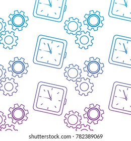 clock with gears time icon image 