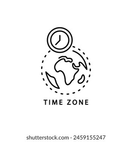 Clock and globe outline icon. linear style sign for mobile concept and web design. World Time simple line vector icon. Symbol, logo illustration. Pixel perfect vector graphics