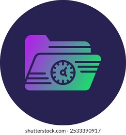Clock Glyph Circle Gradient Icon