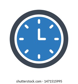 clock glyph colour vector icon