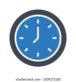 clock glyph colour vector icon