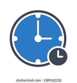clock glyph double color icon