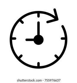  clock glyph flat