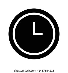 clock glyph flat vector icon
