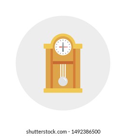 clock glyph flat vector icon